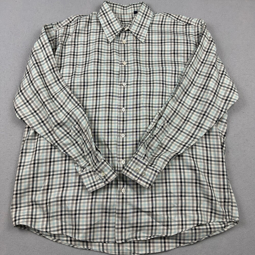 Gitman Bros Shirt Men Medium Green Plaid Long Sleeve Button Up Pocket M